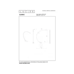 Lucide CURVE Booglamp-Mat Go.-LED Dimb.-15W-2700K-24V