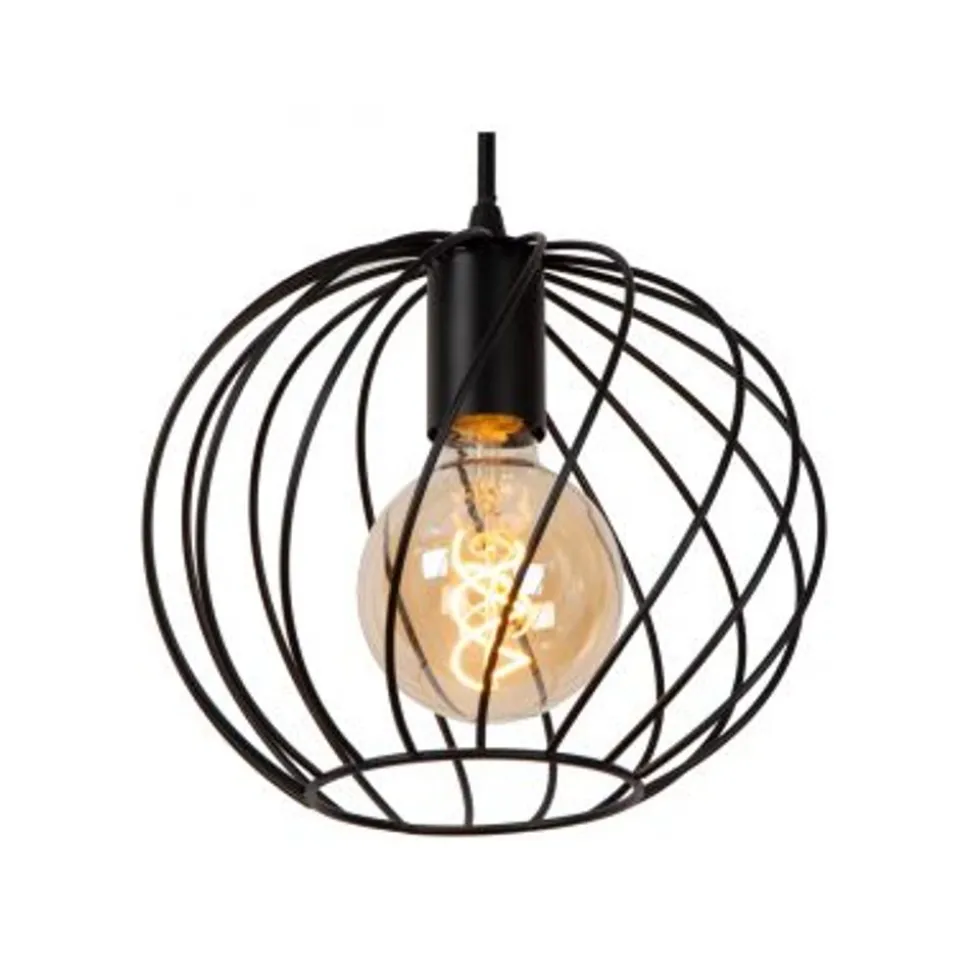 Lucide DANZA Hanglamp-Zwart-Ø50-3xE27-40W-Metaal
