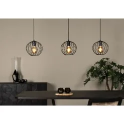 Lucide DANZA Hanglamp-Zwart-3xE27-40W-Metaal