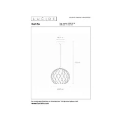 Lucide DANZA Hanglamp-Zwart-Ø25-1xE27-40W-Metaal