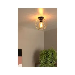 Lucide DANZA Plafonnière-Mat Go.-Ø25-1xE27-40W-Metaal