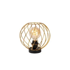 Lucide DANZA Tafellamp-Mat Go.-Ø25-1xE27-40W-Metaal