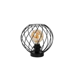 Lucide DANZA Tafellamp-Zwart-Ø25-1xE27-40W-Metaal