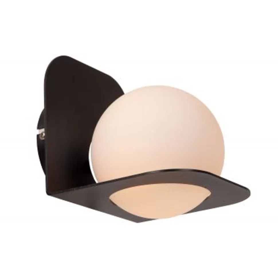 Lucide DAVY Wandlamp Badk.-Zwart-1xG9-33W-IP44-Glas