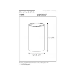 Lucide DELTO - Plafondspot - Ø 5,5 cm - LED Dim to warm - GU10 - 1x5W 2200K/3000K - Wit