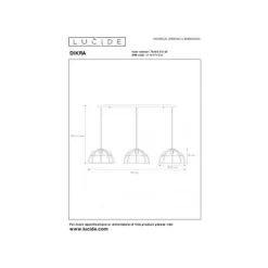 Lucide DIKRA Hanglamp 3xE27 60W Zwart