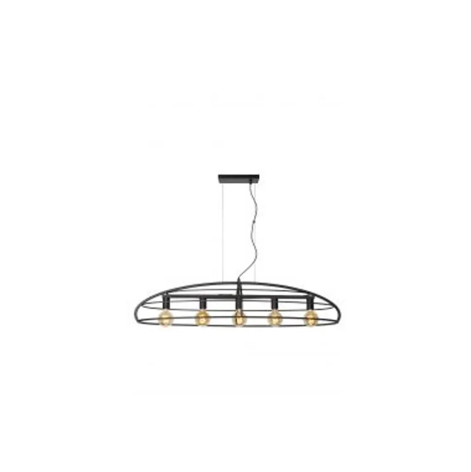 Lucide DIKRA Hanglamp-Zwart-5xE27-60W-Metaal