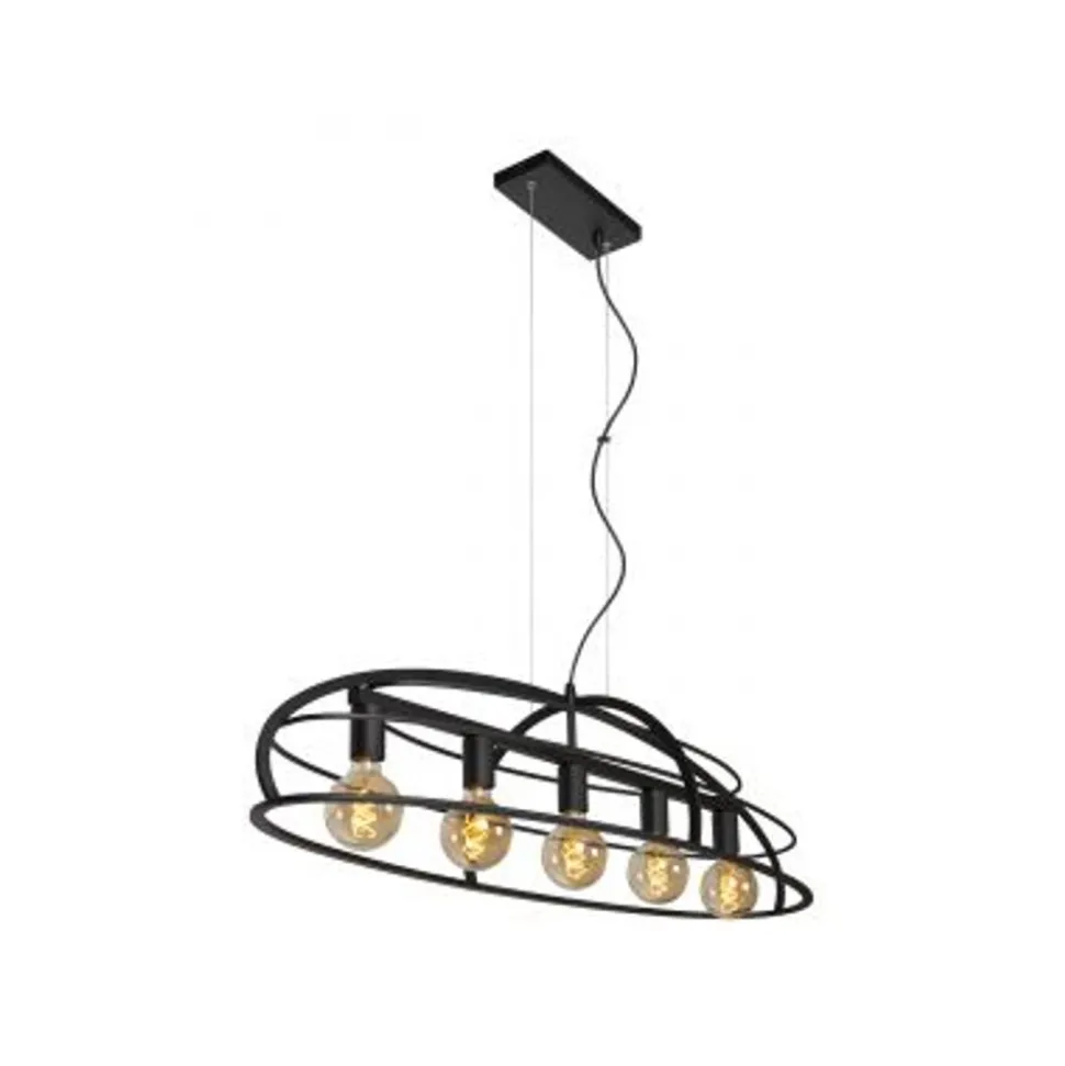 Lucide DIKRA Hanglamp-Zwart-5xE27-60W-Metaal