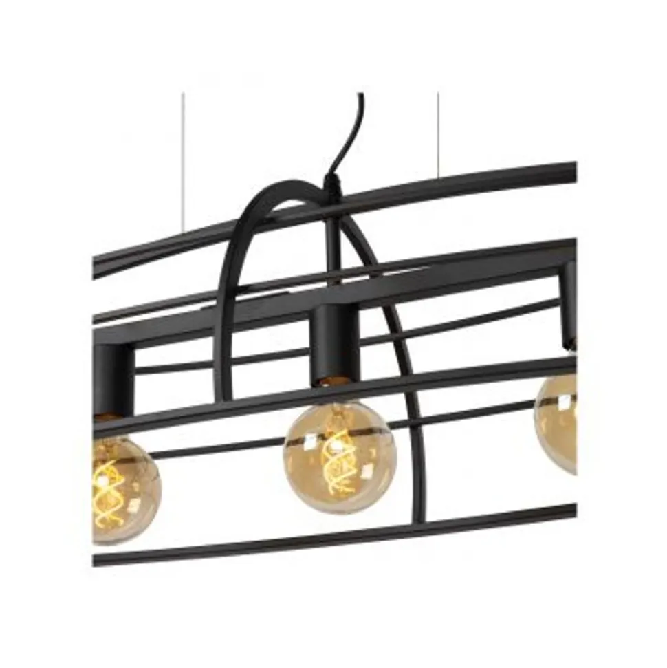 Lucide DIKRA Hanglamp-Zwart-5xE27-60W-Metaal