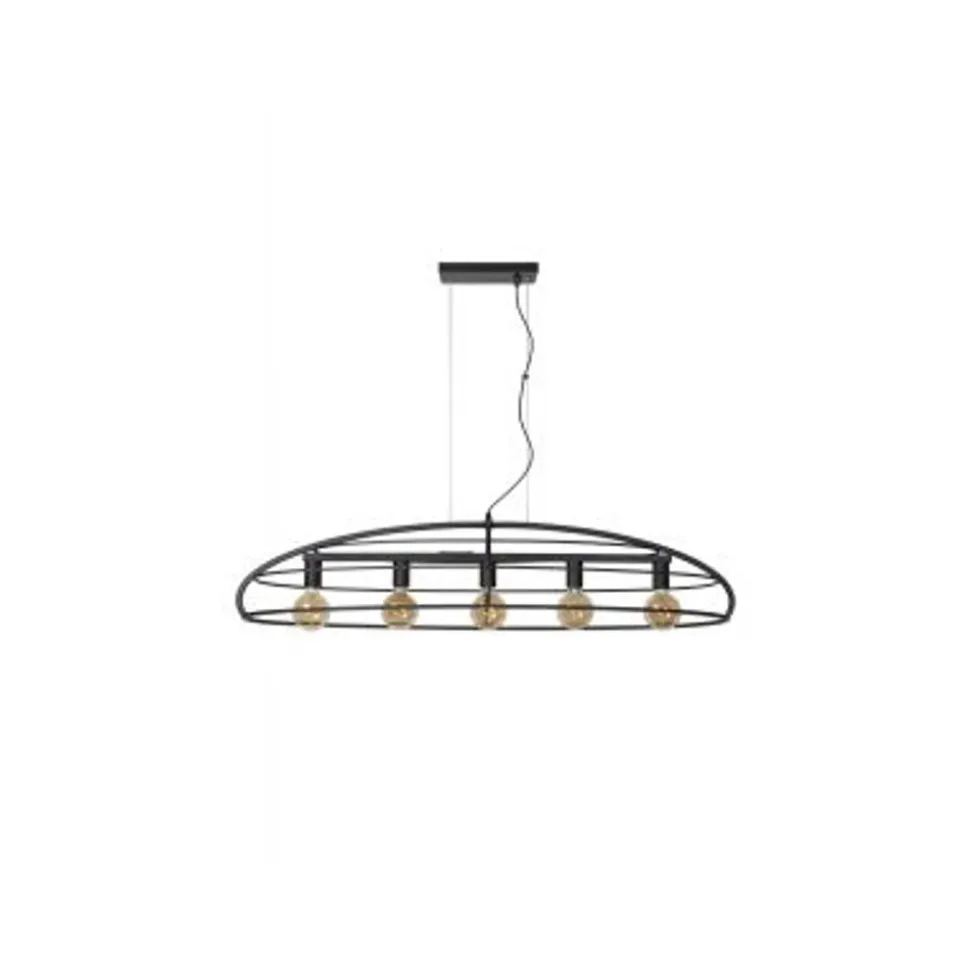 Lucide DIKRA Hanglamp-Zwart-5xE27-60W-Metaal