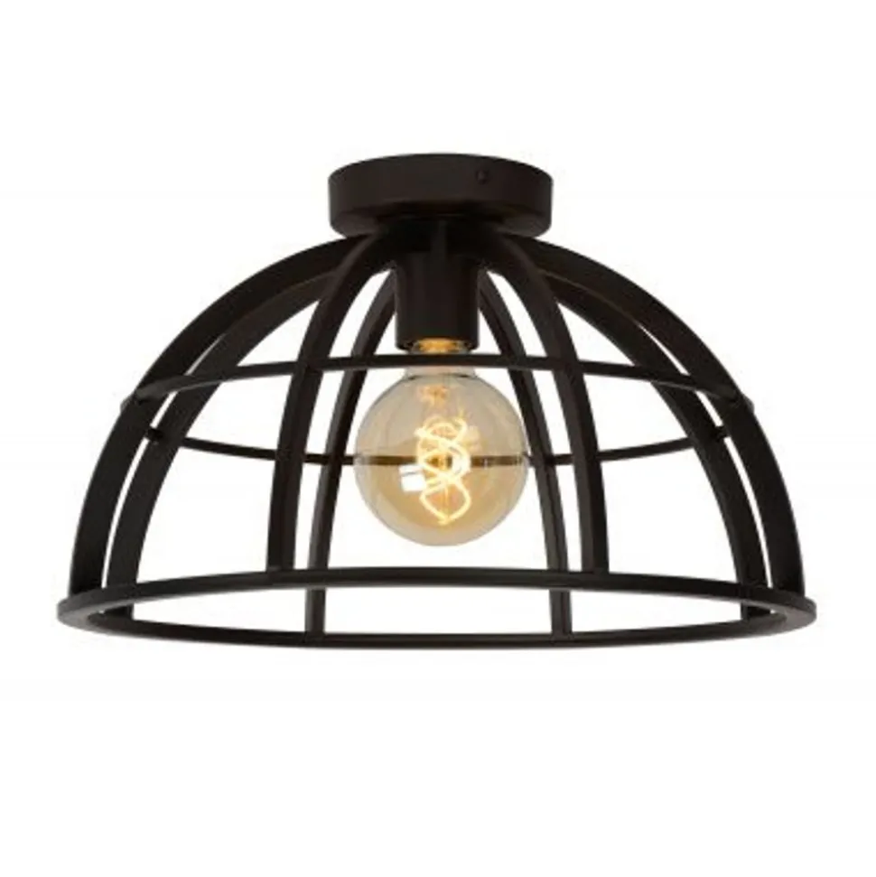 Lucide DIKRA Plafonnière-Zwart-1xE27-60W-Metaal