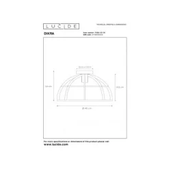 Lucide DIKRA Plafonnière-Zwart-1xE27-60W-Metaal