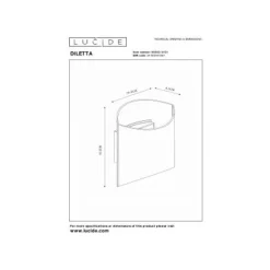 Lucide DILETTA Wandlamp-Wit-1xG9-40W-Alumin.