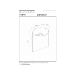 Lucide DILETTA Wandlamp-Zwart-1xG9-40W-Alumin.