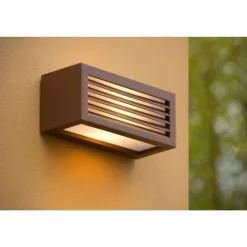 Lucide DIMO - Wandlamp Buiten - 1xE27 - IP54 - Roest bruin
