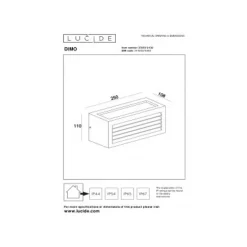 Lucide DIMO - Wandlamp Buiten - 1xE27 - IP54 - Antraciet