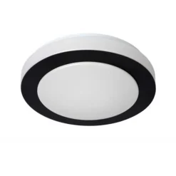 Lucide DIMY - Plafonnière Badkamer - Ø 28,6 cm - LED Dimb. - 1x12W 3000K - IP21 - 3 StepDim - Zwart