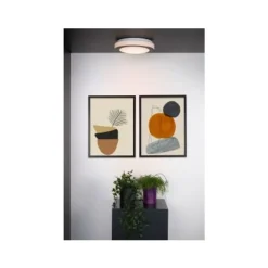 Lucide DIMY - Plafonnière Badkamer - Ø 28,6 cm - LED Dimb. - 1x12W 3000K - IP21 - 3 StepDim - Zwart