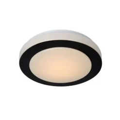 Lucide DIMY - Plafonnière Badkamer - Ø 28,6 cm - LED Dimb. - 1x12W 3000K - IP21 - 3 StepDim - Zwart