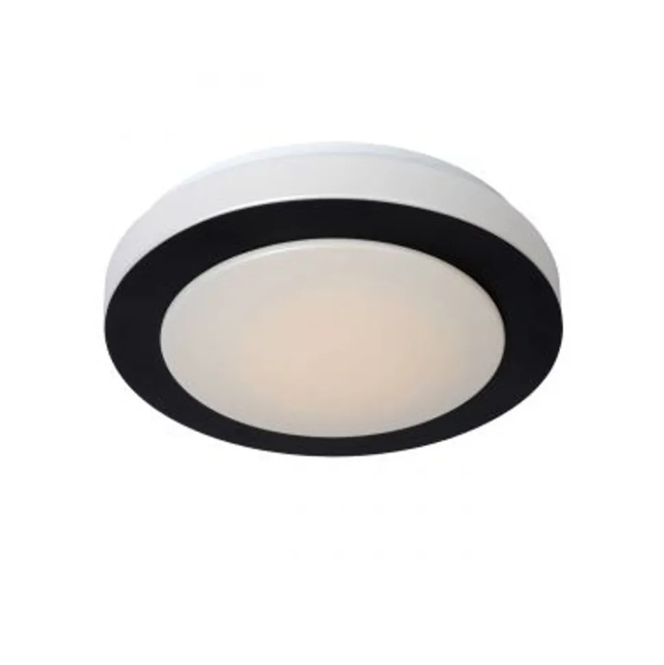 Lucide DIMY - Plafonnière Badkamer - Ø 28,6 cm - LED Dimb. - 1x12W 3000K - IP21 - 3 StepDim - Zwart