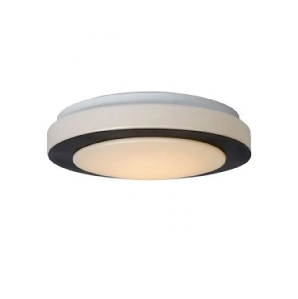 Lucide DIMY - Plafonnière Badkamer - Ø 28,6 cm - LED Dimb. - 1x12W 3000K - IP21 - 3 StepDim - Zwart