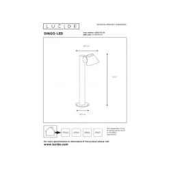 Lucide DINGO-LED - Sokkellamp Buiten - Ø 11,5 cm - LED Dimb. - GU10 - 1x5W 3000K - IP44 - Antraciet Lucide