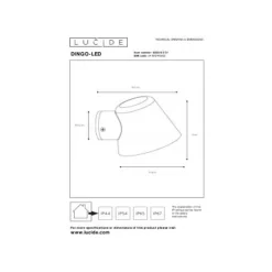 Lucide DINGO-LED - Wandlamp Buiten - LED Dimb. - GU10 - 1x5W 3000K - IP44 - Wit Lucide