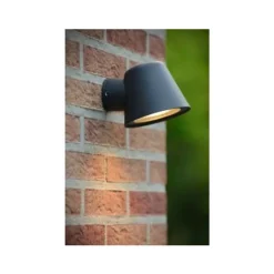 Lucide DINGO-LED - Wandlamp Buiten - LED Dimb. - GU10 - 1x5W 3000K - IP44 - Antraciet Lucide