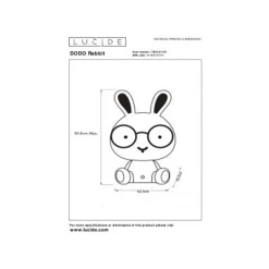 Lucide DODO RABBIT TAFELLAMP LED 3W ROSE 71591/03/66
