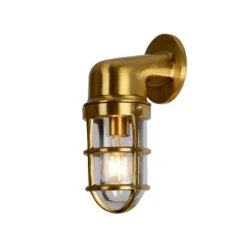 Lucide DUDLEY - Wandlamp Buiten - 1xE27 - IP65 - Mat Goud / Messing