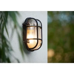 Lucide DUDLEY - Wandlamp Buiten - 1xE27 - IP65 - Zwart