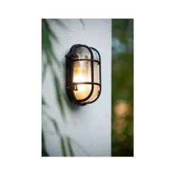 Lucide DUDLEY - Wandlamp Buiten - 1xE27 - IP65 - Zwart