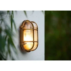 Lucide DUDLEY - Wandlamp Buiten - 1xE27 - IP65 - Mat Goud / Messing
