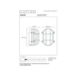 Lucide DUDLEY - Wandlamp Buiten - 1xE27 - IP65 - Mat Goud / Messing