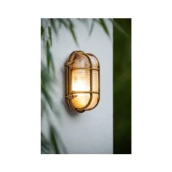 Lucide DUDLEY - Wandlamp Buiten - 1xE27 - IP65 - Mat Goud / Messing