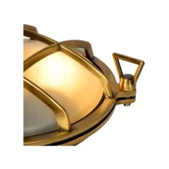 Lucide DUDLEY - Wandlamp Buiten - Ø 25 cm - 1xE27 - IP65 - Mat Goud / Messing