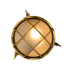 Lucide DUDLEY - Wandlamp Buiten - Ø 25 cm - 1xE27 - IP65 - Mat Goud / Messing