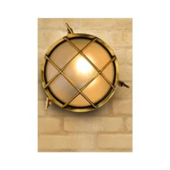 Lucide DUDLEY - Wandlamp Buiten - Ø 25 cm - 1xE27 - IP65 - Mat Goud / Messing