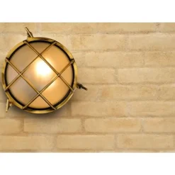 Lucide DUDLEY - Wandlamp Buiten - Ø 25 cm - 1xE27 - IP65 - Mat Goud / Messing