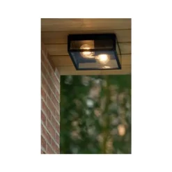 Lucide DUKAN - Plafonnière Buiten - 2xE27 - IP65 - Zwart