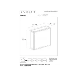 Lucide DUKAN - Plafonnière Buiten - 2xE27 - IP65 - Zwart