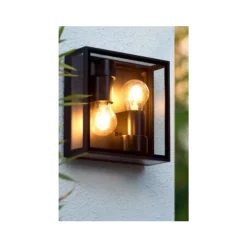 Lucide DUKAN - Plafonnière Buiten - 2xE27 - IP65 - Zwart