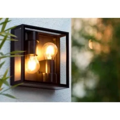 Lucide DUKAN - Plafonnière Buiten - 2xE27 - IP65 - Zwart