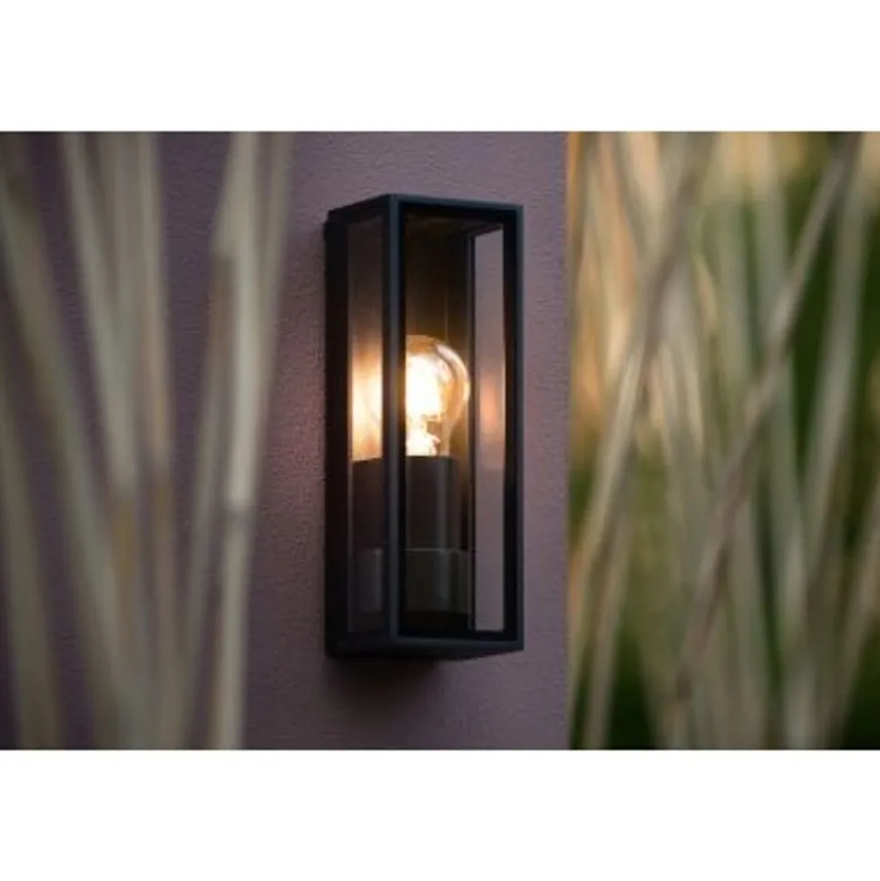 Lucide DUKAN - Wandlamp Buiten - 1xE27 - IP65 - Zwart