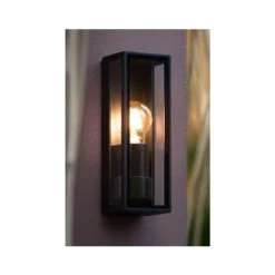 Lucide DUKAN - Wandlamp Buiten - 1xE27 - IP65 - Zwart