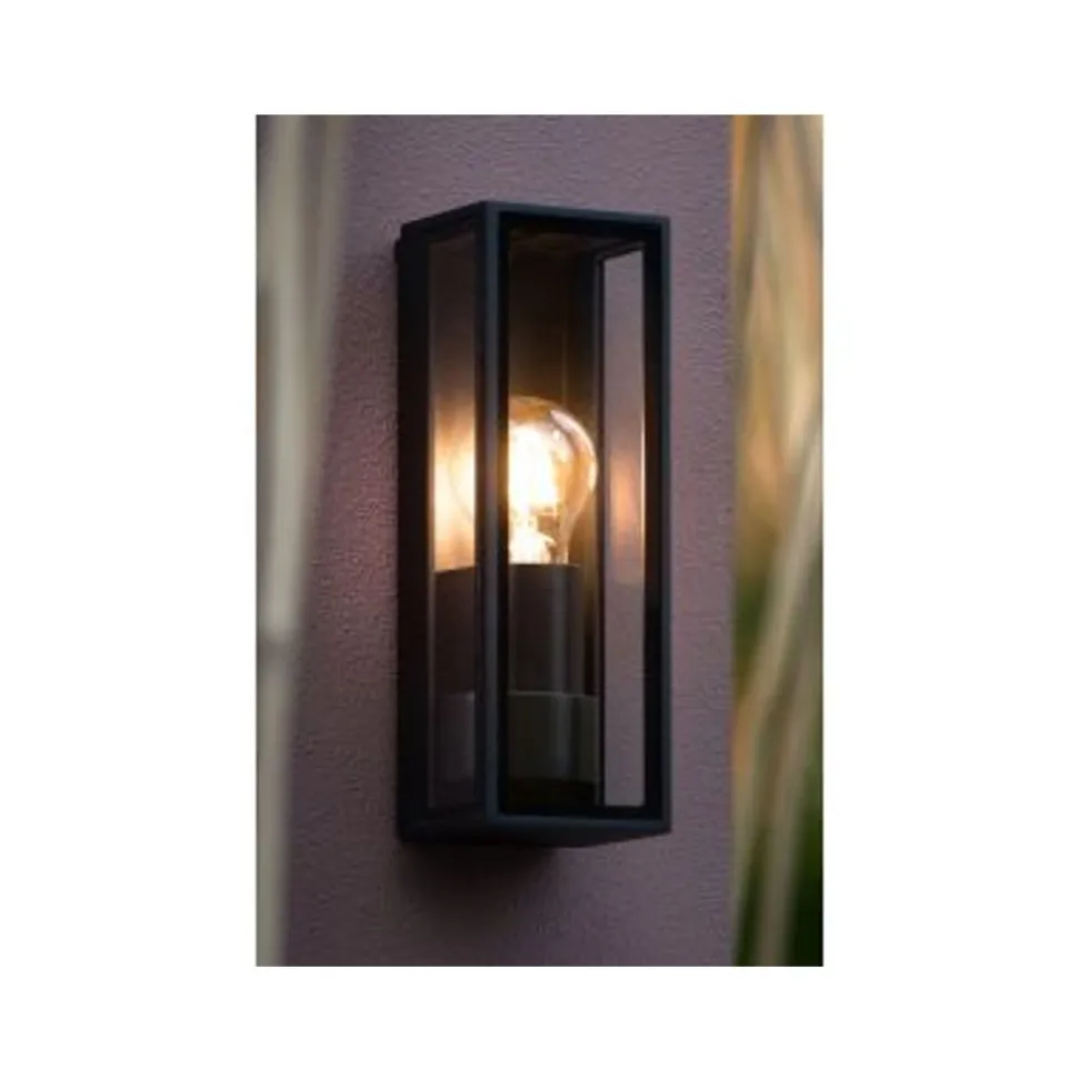 Lucide DUKAN - Wandlamp Buiten - 1xE27 - IP65 - Zwart