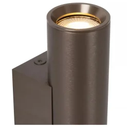Lucide DUPLA - Wandspot / Wandlamp - 2xGU10 (MR11) - Roest bruin