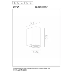 Lucide DUPLA - Wandspot / Wandlamp - 1xGU10 (MR11) - Roest bruin