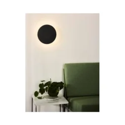 Lucide EKLYPS LED - Wandlamp - Ø 25 cm - LED - 1x9W 3000K - Zwart Lucide