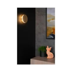 Lucide EKLYPS LED - Wandlamp - Ø 15 cm - LED - 1x7W 3000K - Mat Goud / Messing Lucide